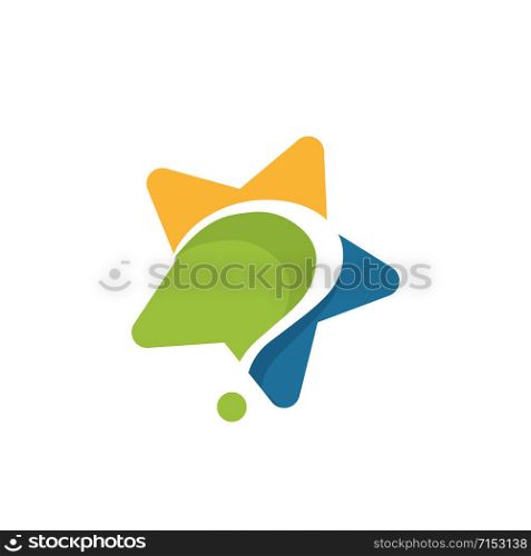 Star education logo design. Star with question mark icon vector.