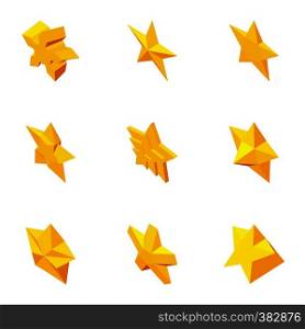 Star figure icons set. Cartoon illustration of 9 star figure vector icons for web. Star figure icons set, cartoon style