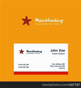 Star fish logo Design with business card template. Elegant corporate identity. - Vector