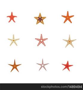 Star fish logo vector flat design template