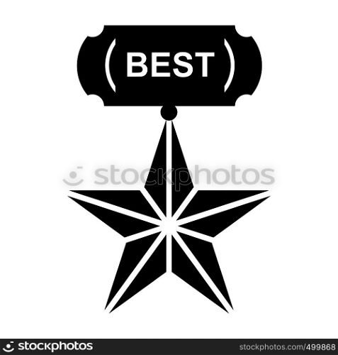 Star for best icon in simple style on a white background . Star for best icon, simple style