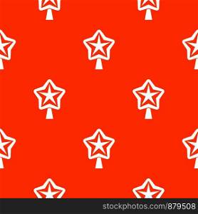 Star for christmass tree pattern repeat seamless in orange color for any design. Vector geometric illustration. Star for christmass tree pattern seamless