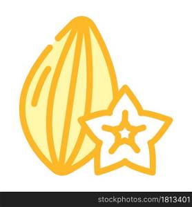 star fruit color icon vector. star fruit sign. isolated symbol illustration. star fruit color icon vector illustration
