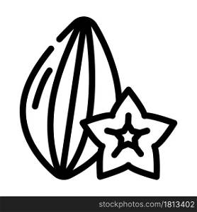 star fruit line icon vector. star fruit sign. isolated contour symbol black illustration. star fruit line icon vector illustration