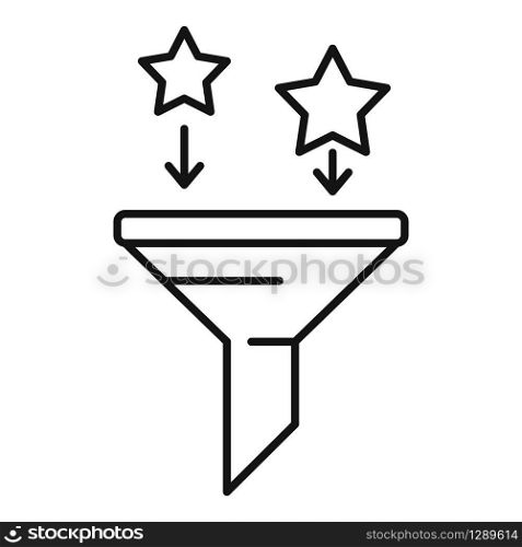 Star funnel icon. Outline star funnel vector icon for web design isolated on white background. Star funnel icon, outline style