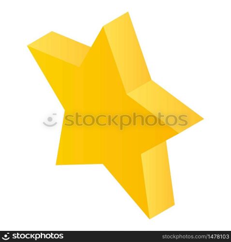 Star gold shape icon. Isometric of star gold shape vector icon for web design isolated on white background. Star gold shape icon, isometric style