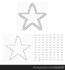 Star Graphic Dictation Drawing, Star Geometric Polygon Shape Icon Vector Art Illustration, Drawing By Cells