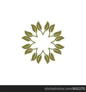 Star Green Leaves Logo Template Illustration Design. Vector EPS 10.