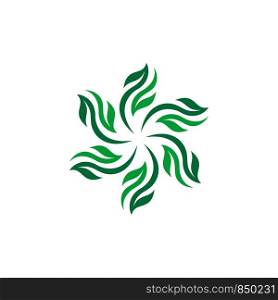 Star Green Leaves Pattern Logo Template Illustration Design. Vector EPS 10.