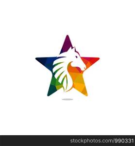 Star Horse logo design. Creative star and horse icon design.