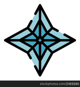 Star ice icon. Outline star ice vector icon color flat isolated. Star ice icon color outline vector