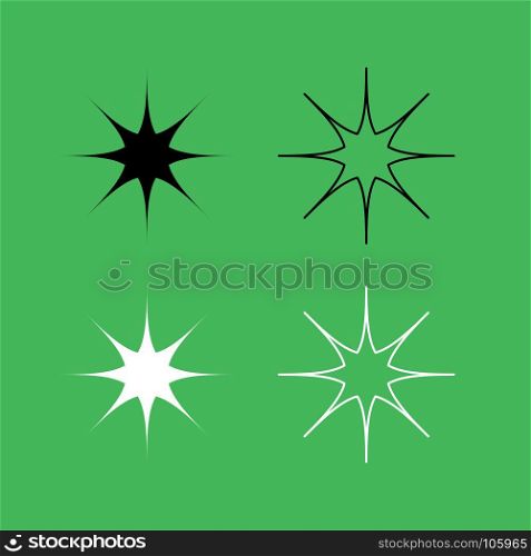 Star icon Black and white color set . Star icon . Black and white color set .