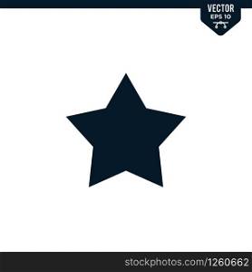 Star icon collection in glyph style, solid color vector