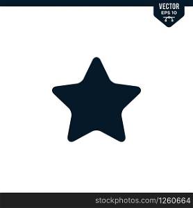 Star icon collection in glyph style, solid color vector