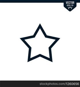 Star icon collection in outlined or line art style, editable stroke vector