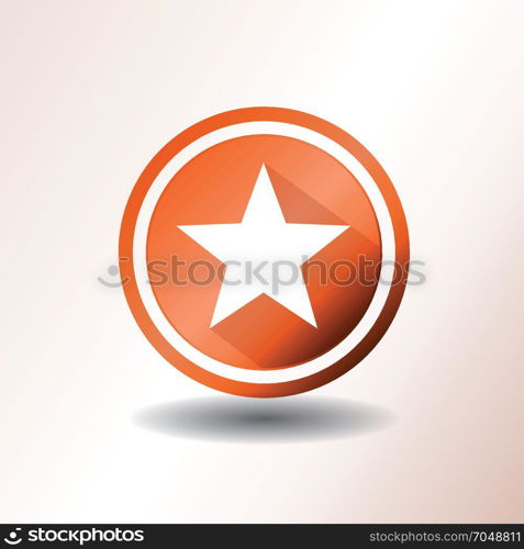 Star Icon In Flat Design. Illustration of a flat design star icon or button