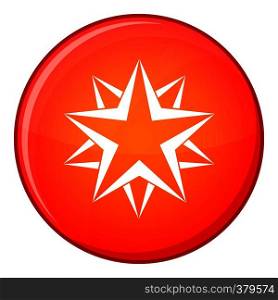 Star icon in red circle isolated on white background vector illustration. Star icon, flat style