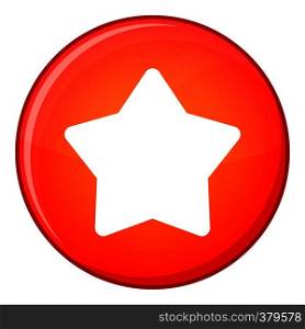 Star icon in red circle isolated on white background vector illustration. Star icon, flat style