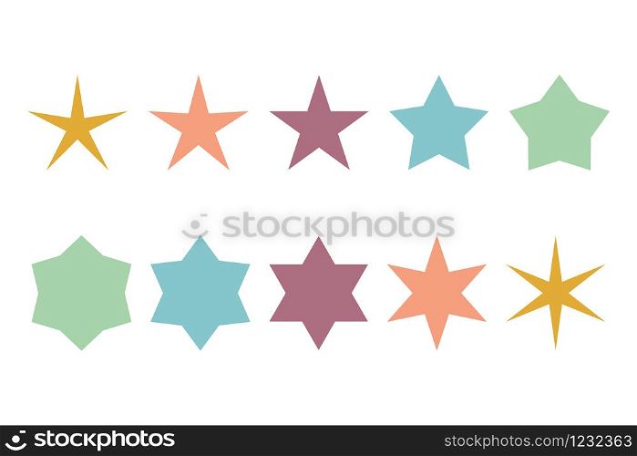 star icon isolated set white background vector illustration