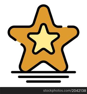 Star icon. Outline star vector icon color flat isolated. Star icon color outline vector