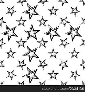 Star Icon Seamless Pattern, Star Shape Icon Vector Art Illustration
