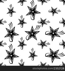 Star Icon Seamless Pattern, Star Shape Icon Vector Art Illustration