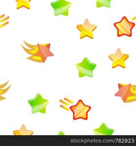Star Icon Seamless PatternVector. Gold Bright Star Icons. Sky Cosmos Object. Rating Sign. Winner Shape. Illustration. Star Icon Set Vector Seamless Pattern