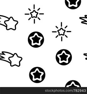 Star Icon Seamless PatternVector. Gold Bright Star Icons. Sky Cosmos Object. Rating Sign. Winner Shape. Illustration. Star Icon Set Vector Seamless Pattern