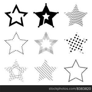 Star Icons. Abstract Award Line Collection. Group of rating icon.