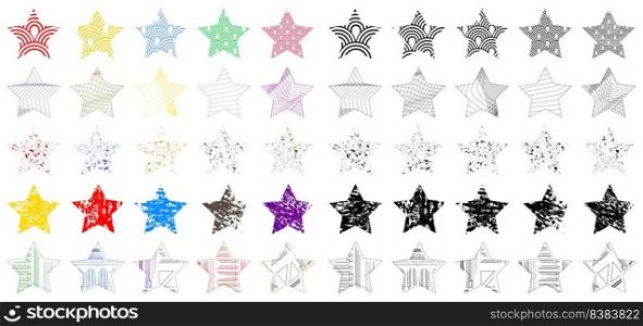 Star Icons. Abstract Award Line Collection. Group of rating icon.