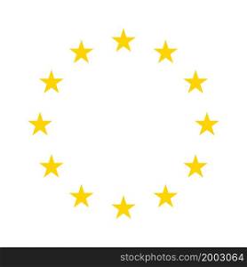 Star icons in circle. Yellow european logos on white background. EU flag. 12 yellow stars for europe union. Badges of euro military, community, economic and council. Eurozone market. Vector.. Star icons in circle. Yellow european logos on white background. EU flag. 12 yellow stars for europe union. Badges of euro military, community, economic and council. Eurozone market. Vector