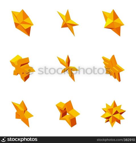 Star icons set. Cartoon illustration of 9 star vector icons for web. Star icons set, cartoon style