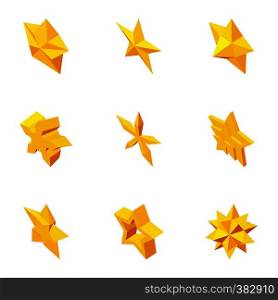 Star icons set. Cartoon illustration of 9 star vector icons for web. Star icons set, cartoon style
