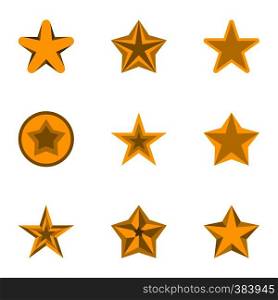 Star icons set. Flat illustration of 9 star vector icons for web. Star icons set, flat style