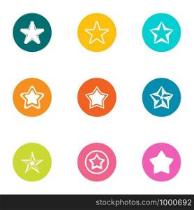 Star icons set. Flat set of 9 star vector icons for web isolated on white background. Star icons set, flat style