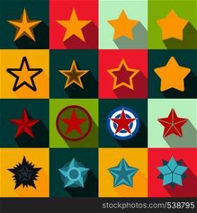 Star icons set in flat style for any design. Star icons set, flat style