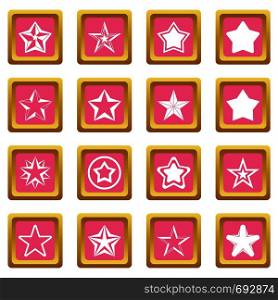 Star icons set in pink color isolated vector illustration for web and any design. Star icons pink