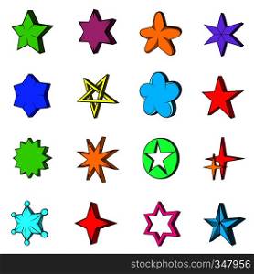 Star icons set in pop-art style isolated on white background. Star icons set, pop-art style