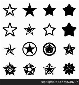 Star icons set in simple style for any design. Star icons set, simple style