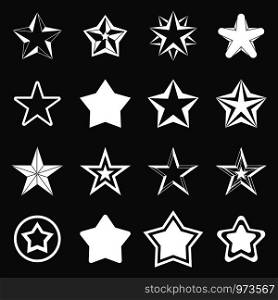 Star icons set vector white isolated on grey background . Star icons set grey vector