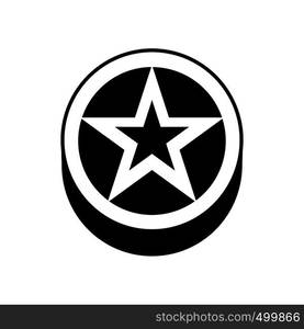 Star In a circle icon in simple style on a white background . Star In a circle icon, simple style