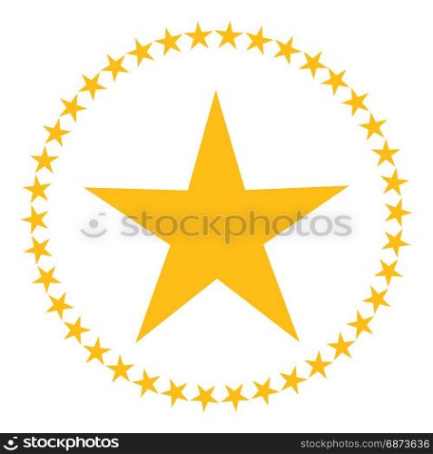 Star in circle shape. Starry vector border frame icon isolated on a white background.. Star in circle shape. Starry vector border frame icon isolated on a white background