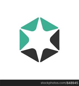 Star in Hexagon Shape Logo Template Illustration Design. Vector EPS 10.