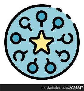 Star in the circle icon. Outline star in the circle vector icon color flat isolated. Star in the circle icon color outline vector