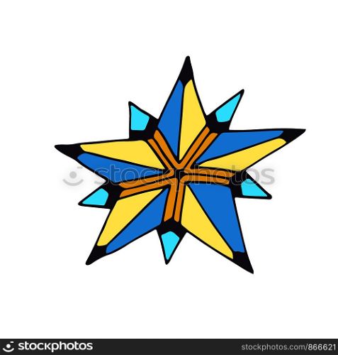 Star isolated. Colorful vector icon. Hand drawn vector illustration. Star isolated. Colorful vector icon. Hand drawn vector illustration.