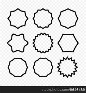 Star labels, stickers. Vector collection of sun rays symbols, concept for advertising, messages, offers.