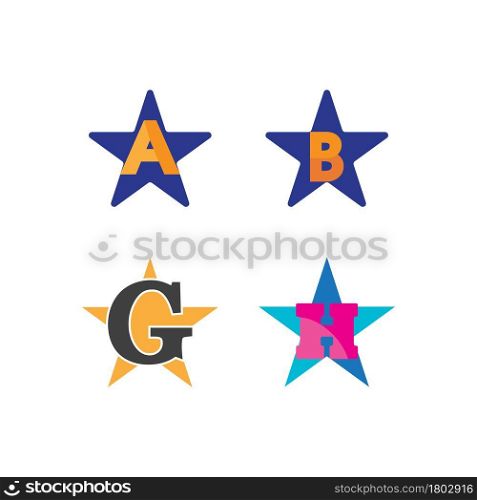 star letter alphabet logo vector illustration