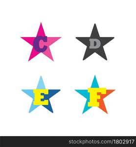 star letter alphabet logo vector illustration