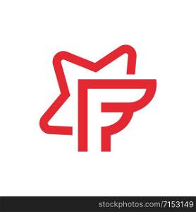 Star letter F vector logo design.