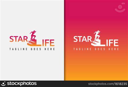Star Life Motivation Logo Design. Usable For Business, Community, Foundation, Tech, Services Company. Vector Logo Design Illustration. Graphic Design Element.